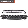 Front Bumper Grille Upper And Lower Black Honeycomb 2pcs Replacement For Fusion 2013-2016 Ds7z-8200-ba