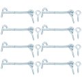 8pcs 3 Cabin Hook Eye Latch Zinc-plated Carbon Steel Spring And Safety Wire Gate For Wood Window Door Blue White 