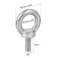 Uxcell Lifting Eye Bolt M5 X 12 5mm Male Thread With Hex Screw Nut Gasket Flat Washer For Hanging Securing Chain Wire Rope 304