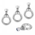 Uxcell Lifting Eye Bolt M5 X 12 5mm Male Thread With Hex Screw Nut Gasket Flat Washer For Hanging Securing Chain Wire Rope 304
