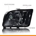G-plus Headlights Compatible With Ford Mustang 2005-2009 Factory Halogen Headlamps Pair Smoky Lens Chrome Housing Amber