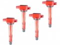 Red Ignition Coil Kit Set Of 4 Compatible With 2003-2011 Honda Element 