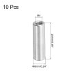 M4x0 7mm Round Coupling Nuts 10 Pcs Carbon Steel Connector Fasteners For Rod Bar Stud 25mm Silver Industrial Construction