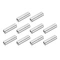 M4x0 7mm Round Coupling Nuts 10 Pcs Carbon Steel Connector Fasteners For Rod Bar Stud 25mm Silver Industrial Construction 