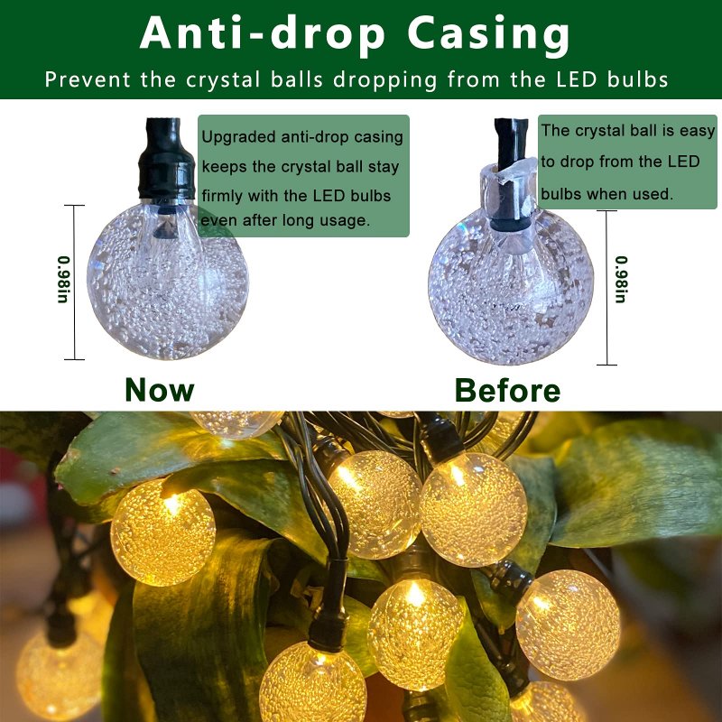 Battery Operated Globe String Lights 16ft Waterproof 30 Led Outdoor With Timer And 8 Modes For Garden Patio Wedding Party Warm