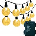 Battery Operated Globe String Lights 16ft Waterproof 30 Led Outdoor With Timer And 8 Modes For Garden Patio Wedding Party Warm