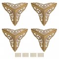 Uxcell 80x80x80mm Metal Box Corner Protectors Brass Edge Guard Bronze Tone 4pcs