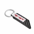 Ipick Image Compatible With Ford Mustang Gt In Red Carbon Fiber Texture Black Pu Leather Strap Key Chain