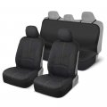 Spillguard Waterproof Neoprene Car Seat Covers Front And Rear Bench Set Universal Fit For Cars Trucks Vans Suvs Beige Air Bag 