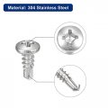 Uxcell 6 X 3 8 Self Drilling Screws 50pcs 304 Stainless Steel Phillips Pan Head Tapping For Wood Plastic