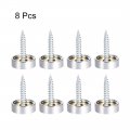 Uxcell Mirror Screws Decorative Cap Cover Nails Polished Stainless Steel 16mm 8pcs
