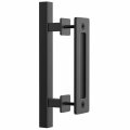 Winsoon Square 12 Sliding Barn Door Handles Pull Black With Flush Finger Hardware Large Rustic And Handle Set Suitable For Gate 