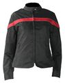 Women S Black And Red Textile Motorcycle Jacket Size M Md Medium 
