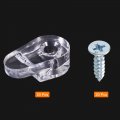 Uxcell Glass Retainer Clips Kit With Screw 0 79 X 43 Panel Fixing Clip For Wardrobes Cabinets Mirrors Clear 20pcs