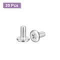 Uxcell M5x10mm Flat Round Head Phillips Screws 20pcs 304 Stainless Steel Drive Machine Full Thread Bright Finish Furniture