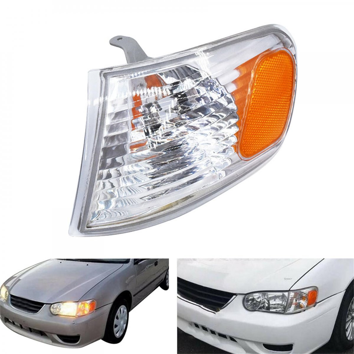 Side Marker Light 81520 02070 For Toyota Corolla 2001 2002 Driver Left White Amber Transparent Shell With Bulb
