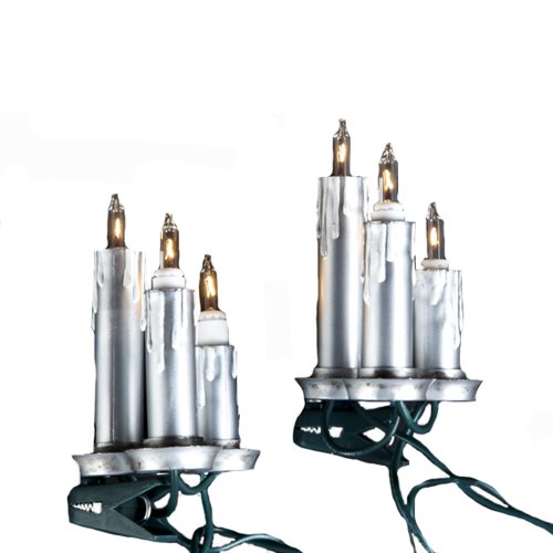 Kurt Adler Ul 15-light Silver Triple Candle Light Set