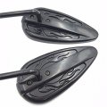 Smt-no Logo Black Aluminum Teardrop Mirror Compatible With Fat Bob Fxef Low Rider Fxsb Glide Fxwg B01bczgkjg