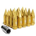 J2 Engineering 7075-t6 Compatible Withged Aluminum M12 X 1 5 75mm 20pcs Spiky Cap Lug Nut Adapter Gold