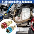 X Autohaux 1 Set Car Air Conditioning Charging Quick Coupler Adapter R1234yf High Low Pressure Side Fitting Connector Hose