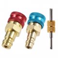 X Autohaux 1 Set Car Air Conditioning Charging Quick Coupler Adapter R1234yf High Low Pressure Side Fitting Connector Hose 