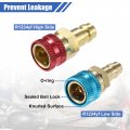 X Autohaux 1 Set Car Air Conditioning Charging Quick Coupler Adapter R1234yf High Low Pressure Side Fitting Connector Hose