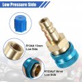 X Autohaux 1 Set Car Air Conditioning Charging Quick Coupler Adapter R1234yf High Low Pressure Side Fitting Connector Hose