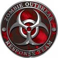 Reflective Zombie Response Team Outbreak Decal With Red Skulls 