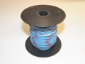 Light Blue Red Striped 18 Ga Awg 100 Spool