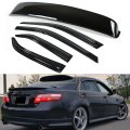 Cuztom Tuning Fits For 2007-2011 Toyota Camry Le Se Jdm Rear Window Roof Visor Door Combo 