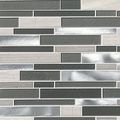 Urban Loft Interlocking Pattern 4mm Glass Stone Metal Mosaic Tile 