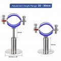 Uxcell 2pcs Stainless Steel Pipe Supports Wall Mount Ceiling Bracket Adjustable Clamp Strap Fit For Dia 45-48mm Tube