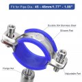 Uxcell 2pcs Stainless Steel Pipe Supports Wall Mount Ceiling Bracket Adjustable Clamp Strap Fit For Dia 45-48mm Tube