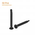 Uxcell 10 X 1-3 4 Sheet Metal Screws 50pcs Black Oxide 410 Stainless Steel Flat Head Phillips Drive Self Drilling
