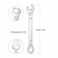 Uxcell Thin Combination Wrench With Offset 6-point End And Angled Open Metric Mirror-chrome Plated High Carbon Steel For