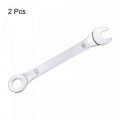 Uxcell Thin Combination Wrench With Offset 6-point End And Angled Open Metric Mirror-chrome Plated High Carbon Steel For