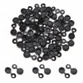 Uxcell 50pcs Black Hinged Plastic Clips Screw Fold Caps Cover 4mm For Vehicle Suv