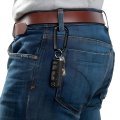 Ipick Image Officially Licensed Ford Mustang Laser-etched Black Metal Carabiner Keychain With Split Key Rings