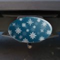 Graphics More Snowflakes On Blue Tile Pattern Oval Tow Trailer Hitch Cover Plug Insert 