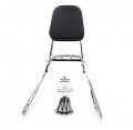 Httmt- Chrome Flame Fire Backrest Sissy Bar With Leather Pad For All Year Vtx 1300c 1800c 2005-2011 1800f P N Mt133-f-cd 