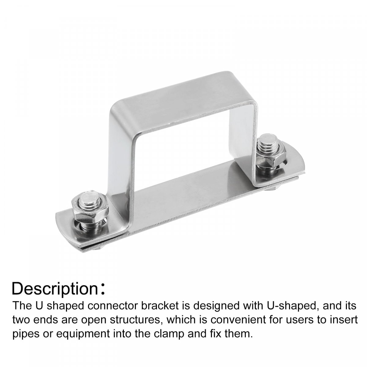 U Shaped Connector Bracket 45mm X 304 Stainless Steel Bar Security Holder Brackets For Door Window Shed Closed Strut Channel