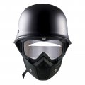 1storm Novelty Motorcycle Half Face Helmet German Style Dot Approved Hky602 Matt Black Clear Goggle Bundle 