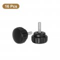 Uxcell 16pcs Round Knurled Thumb Screws M5 X 16mm Carbon Steel Zinc Plated Thread Thumbscrew Clamping Knob Screw For Quick
