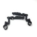 Hk- Black Peg Mounting Kit With Flat End Footpeg Footrest For Bike Equipped 1-1 2 Inch 1 5 Front Engine Guard Frame Tube Iron 
