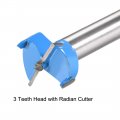 Uxcell Forstner Wood Boring Drill Bit 26mm Dia Hole Saw Carbide Alloy Tip Steel Round Shank Cutting For Woodworking Blue 2pcs