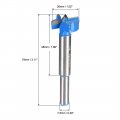 Uxcell Forstner Wood Boring Drill Bit 26mm Dia Hole Saw Carbide Alloy Tip Steel Round Shank Cutting For Woodworking Blue 2pcs