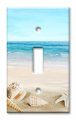 Art Plates 1 Gang Toggle Oversized Switch Over Size One Light Decorative Metal Wall Plate Seashells On The Beach 