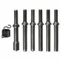 7 Pcs Air Hammer Bits Accessories 0 401 Shank Heavy Duty Smoothing Pneumatic Rivet Chisel High Carbon Steel Extended Length 