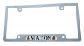 Mason Masonic Flag Car License Plate Frame Chrome Plated Plastic Tag Holder Cp08
