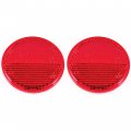 Qty 2 Red Inch Round Reflector Bike Trailer Truck Boat Mailbox Construction Equipment Rv Camper With Super Strong Adhesive Dot 